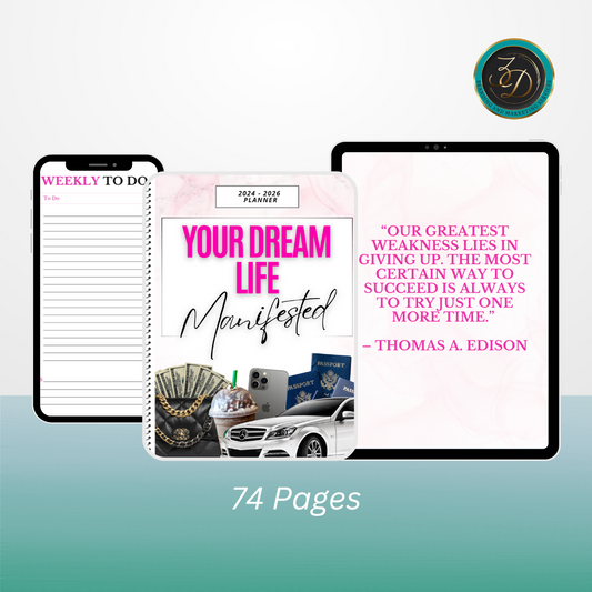 Your Dream Life Printable Planner & Digital Planner 2024 & 2025 - 74 Pages
