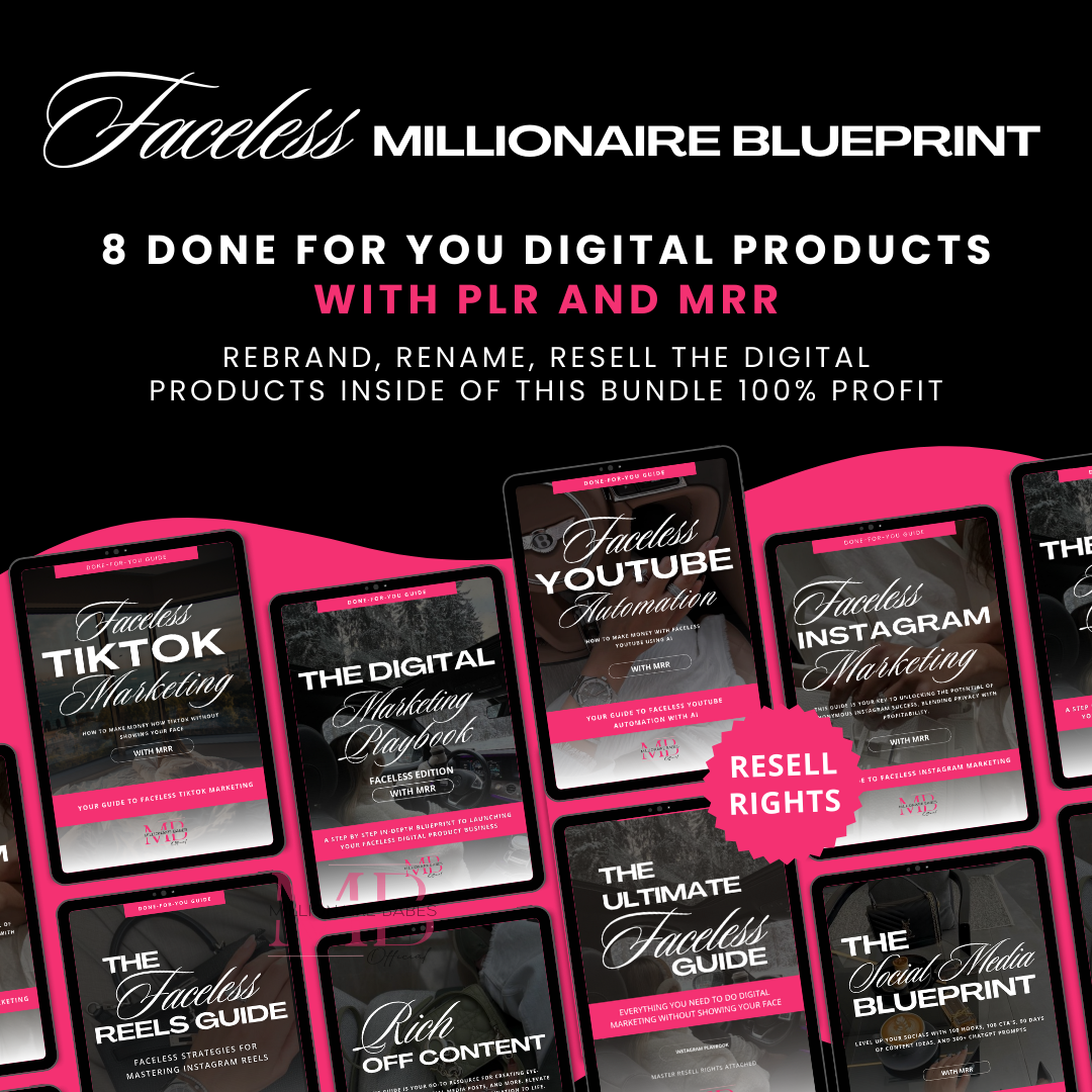 Millionaire Babes Faceless  Blueprint (BUNDLE)