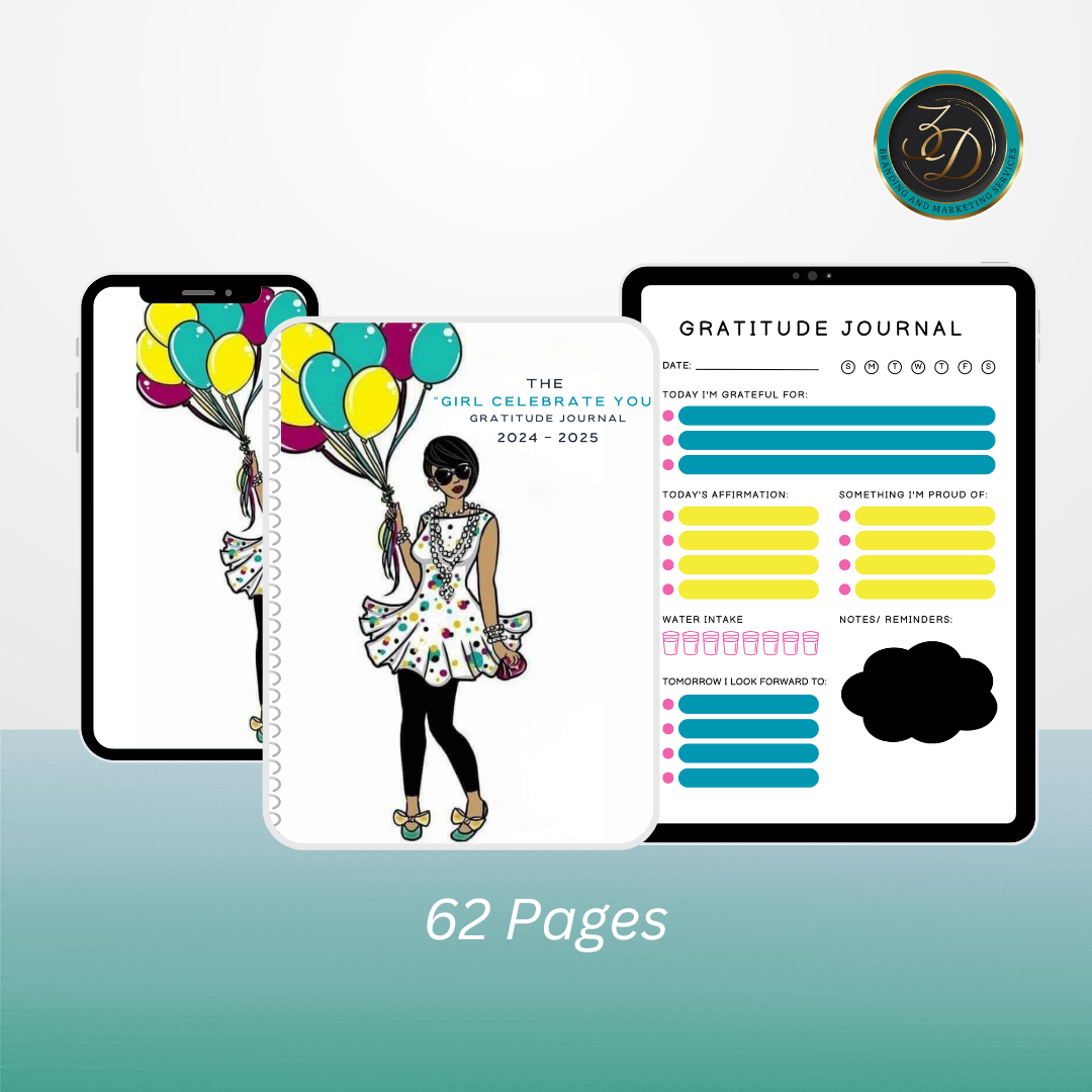 Girl Celebrate You Printable Planner & Digital Planner 2024 & 2025 - 62 Pages