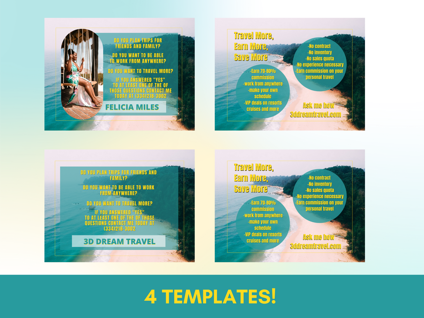 Become a Travel Agent Template Set 4
