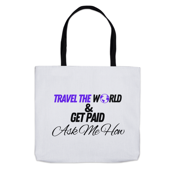 Travel The World Tote Bags - Purple